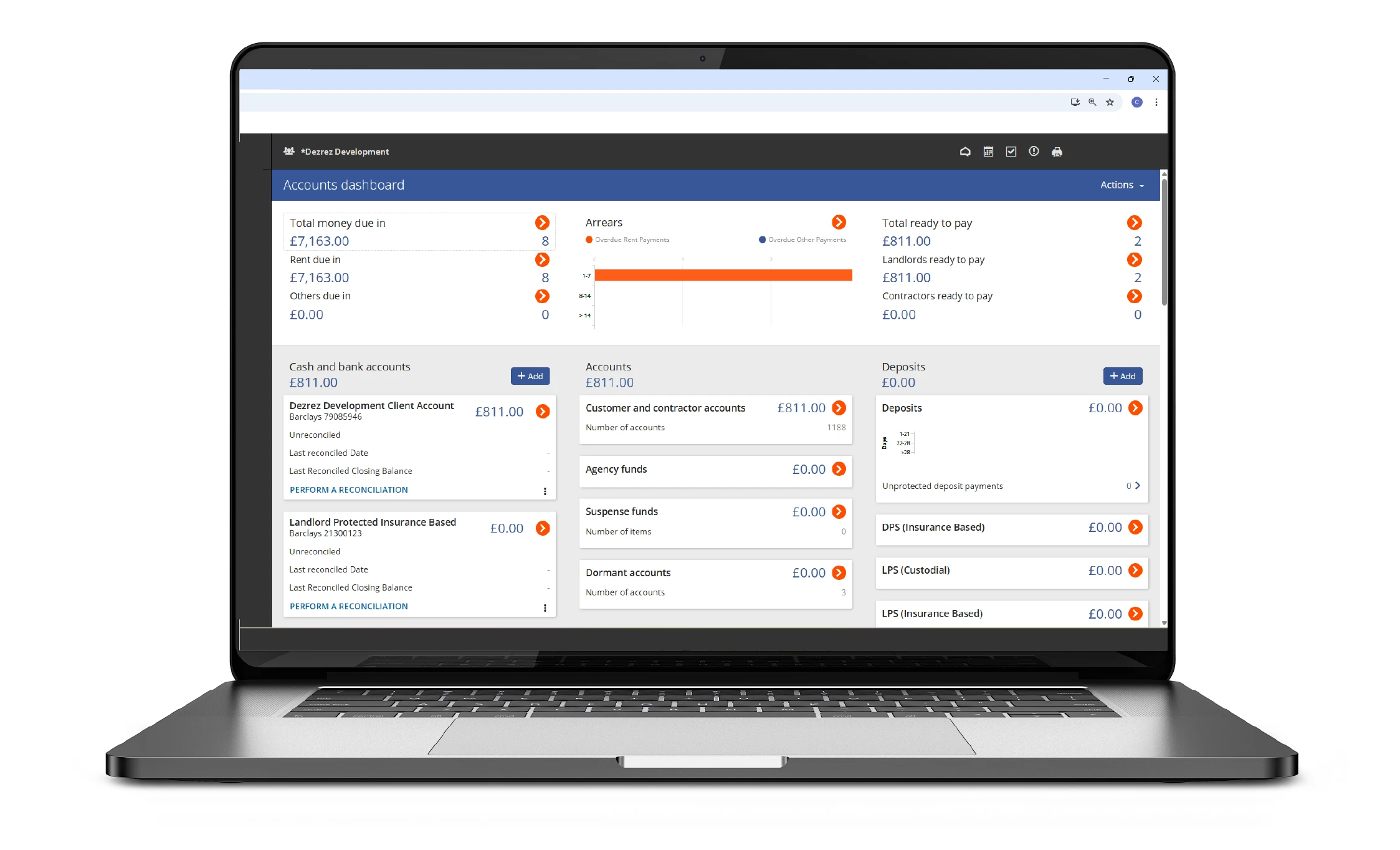 Accounting and finance tools built into estate agent CRM software